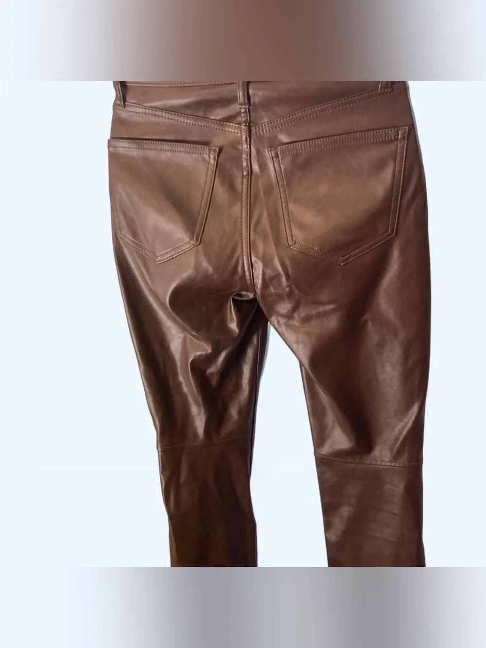 Gap brown leather slim fit trousers Size 00